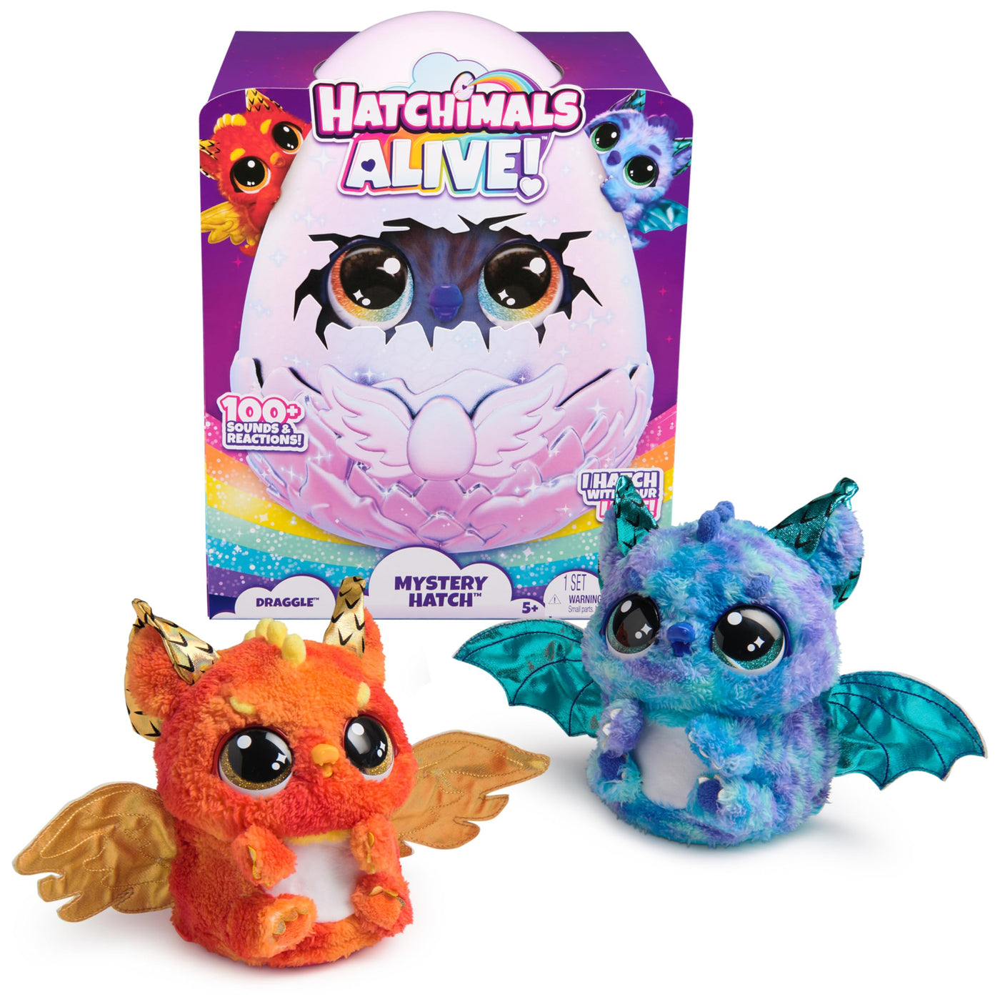 Hatchimals Alive Mystery Ei Draggle - magisches selbstschlüpfendes Ei ca. 25 cm groß mit interaktivem Überraschungs-Plüschtier, für Kinder ab 5 Jahren
