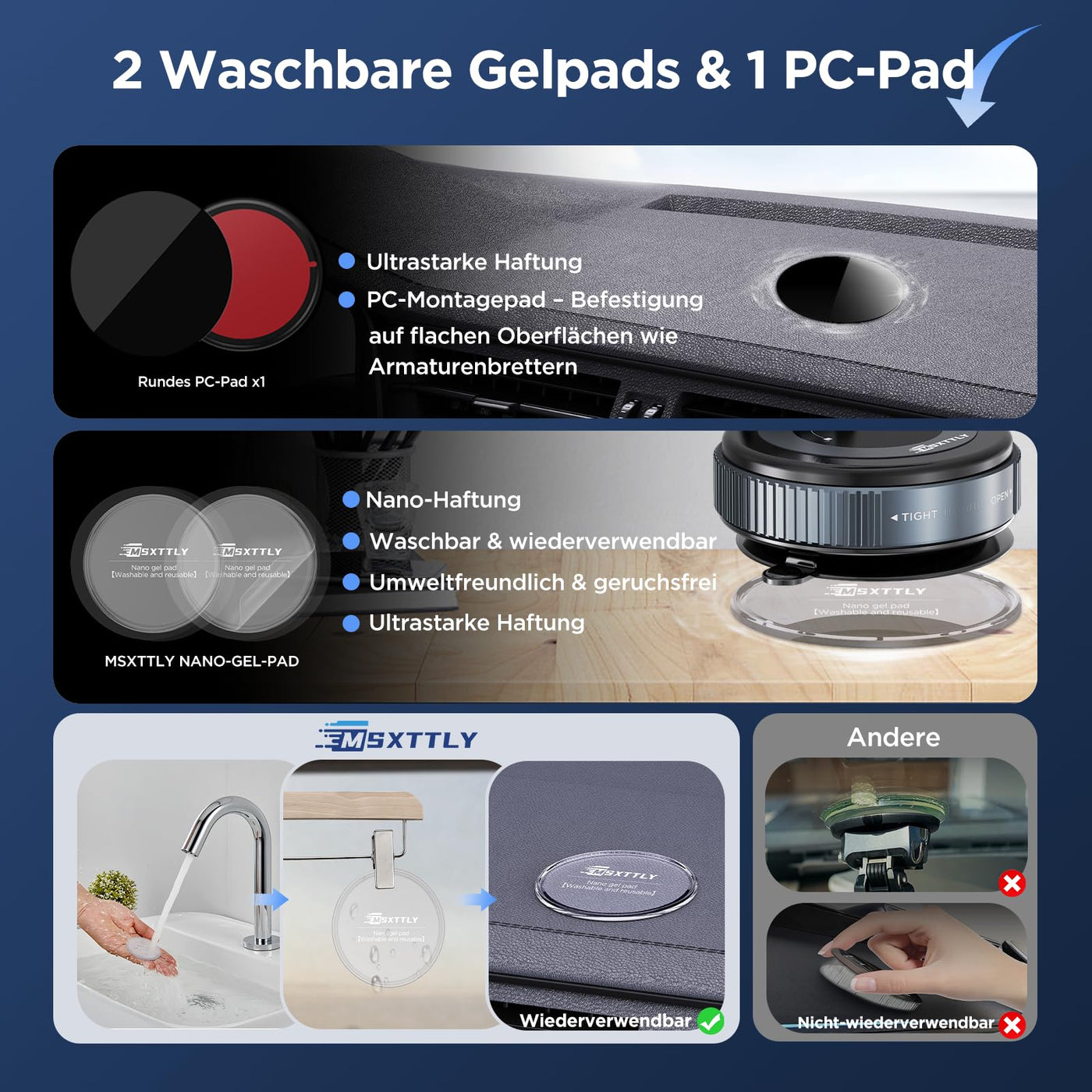 MSXTTLY Vakuum Magnetischer Handyhalterung Auto für Magsafe Autohalterung, 2025 Upgraded Vmag-S1 Handyhalterung Auto Magnet für Alle Handys, 360° Drehbar, Schwarz