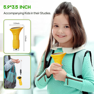 Handy-Mikroskop für Kinder, Ashfly 200X tragbares Taschenmikroskop, 2,0" IPS-Bildschirm USB Microscope LED Lights -Anschluss an PC, Mini-Mikroskop draussen ab 3 Jahren-Orange(Bildungsgeschenk)