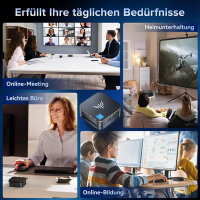 NiPoGi E1 Mini PC mit Ιntel Alder Lake N97(Max 3,6 GHz) 16GB DDR4 512GB SSD,Mini Computer Dual UHD Display 4K@60Hz HDMI 2.0+DP 1.4 Desktop PC mit Gigabit Ethernet/2.4+5G WiFi/Bluetooth für Büro