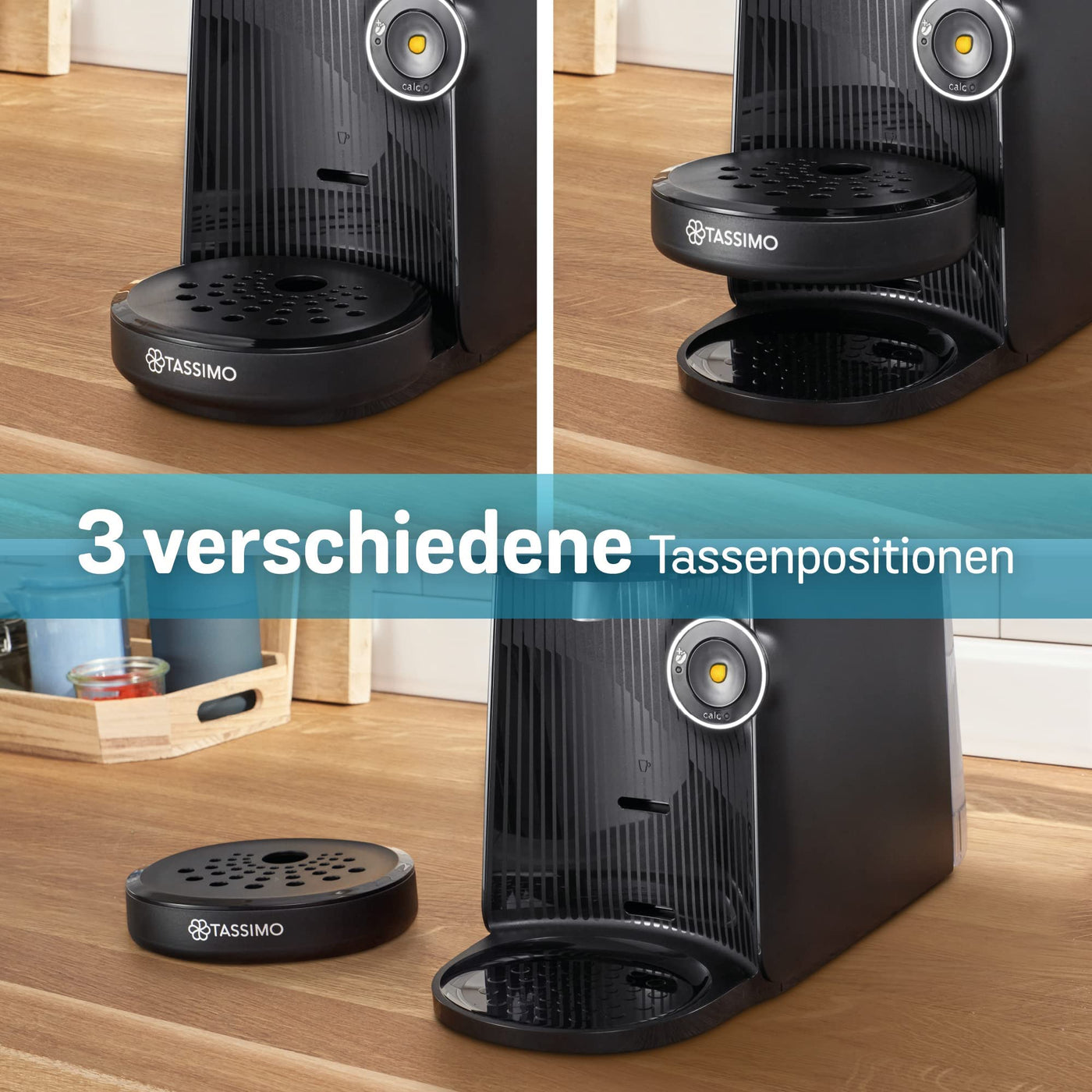 Bosch Tassimo Finesse Kapselmaschine TAS16B7 Kaffeemaschine by, 70 Getränke, intensiverer Kaffee auf Kopfdruck, Abschaltautomatik, perfekt dosiert, platzsparend, 1400 W, schwarz