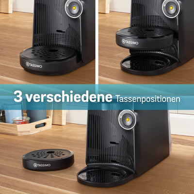 Bosch Tassimo Finesse Kapselmaschine TAS16B7 Kaffeemaschine by, 70 Getränke, intensiverer Kaffee auf Kopfdruck, Abschaltautomatik, perfekt dosiert, platzsparend, 1400 W, schwarz