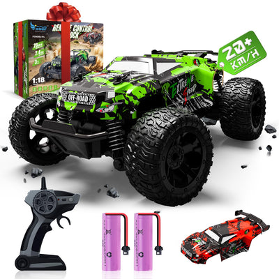 Ferngesteuertes Auto ab 3 4 6 8 Jahre, 1:18 Ferngesteuerter Monstertruck Ferngesteuert Mit Karosserielicht/Doppelschale, RC Auto Ferngesteuert ab 3 4 6 8 Jahre Kinder Geschenke für Jungen und Mädchen