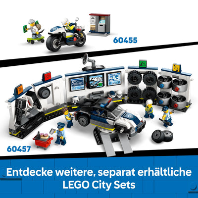 LEGO City Verfolgungsjagd im Polizeiboot – Spielset mit schwimmfähigem Schnellboot, Schlauchboot des Ganoven, 3 Mini-Figuren und Einer Haifigur – Geschenk für Jungen und Mädchen ab 6 Jahren – 60456