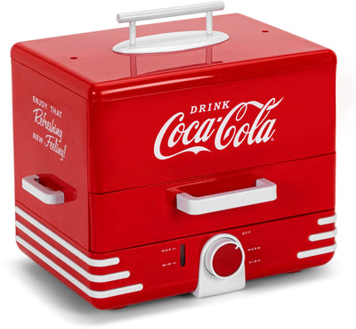 Salco Coca-Cola Hot Dog Maker - Dampfgarer und Brötchenwärmer im Diner-Stil, 24 Hot Dog Würstchen und 12 Brötchen Kapazität, Würstchen, Gemüse, Fisch, Knödel