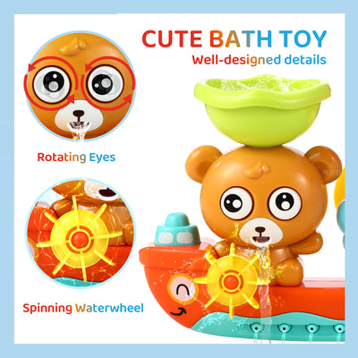 Badewannenspielzeug ab 1 2 3 4 Jahr, Bär und Bee, Wasserspielzeug Kinder, Badespielzeug Baby ab 1 Jahr, Badewannen Spielzeug, Wasserspielzeug Baby Spielzeug Geschenk für Jungen Mädchen Geburtstag