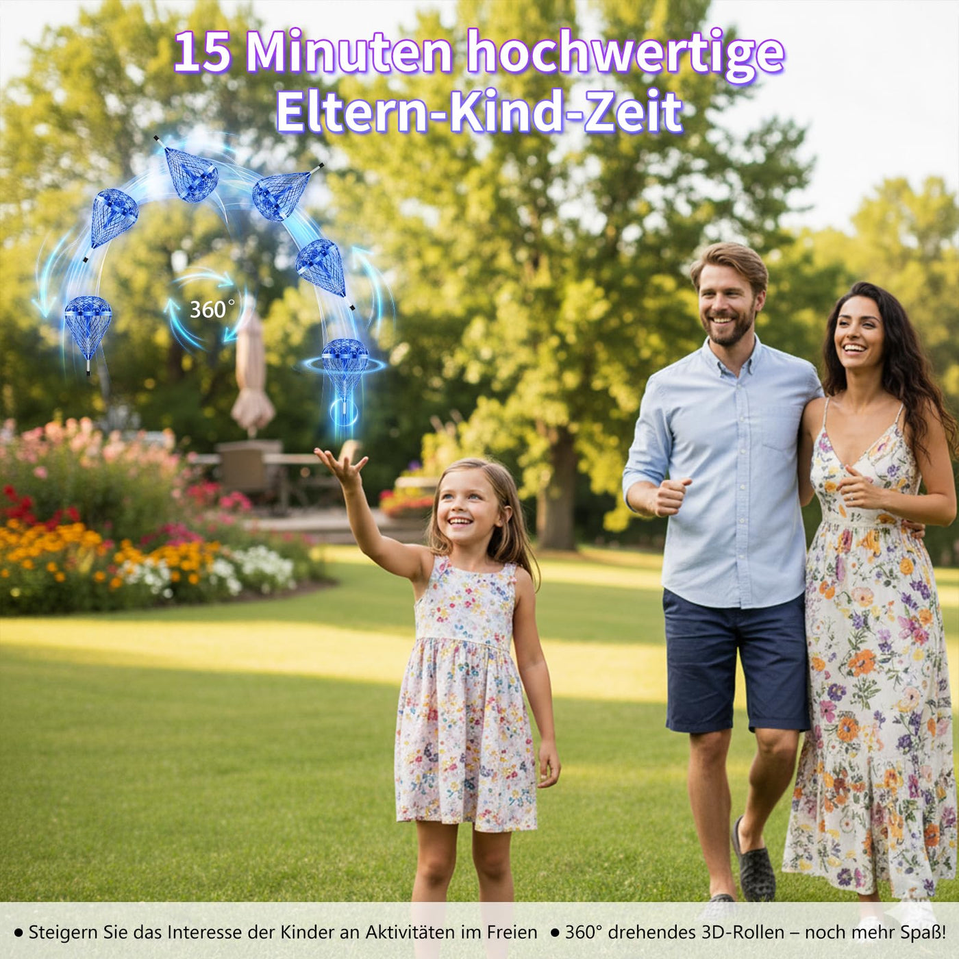 Fliegender Ball Lite Spielzeug, Mini Drohne KI-Bewegungssteuerung & 360°-Flip, Wiederaufladbare Drohne für Kinder & Erwachsene,Spinner-Ball geschenk für Jungen und Mädchen ab 6 7 8 Jahren