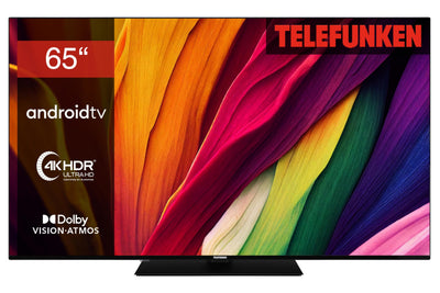 Telefunken Android TV 65 Zoll Fernseher (4K UHD Smart TV, HDR Dolby Vision, Triple-Tuner, Dolby Atmos) D65U750X2CW