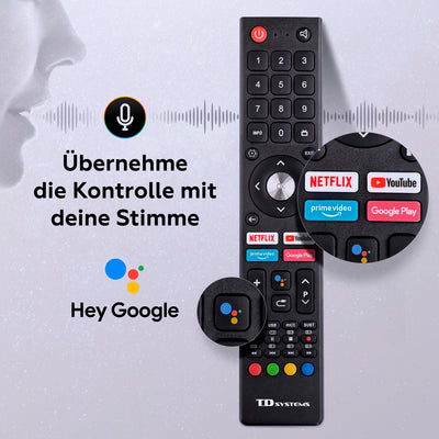 TD Systems - 32 Zoll Smart TV, Android GTV 14, HD DVB-T2/C/S2 Television, Modell 2025, Fernseher mit 2 Jahren Garantie - PRIME32C21GLE