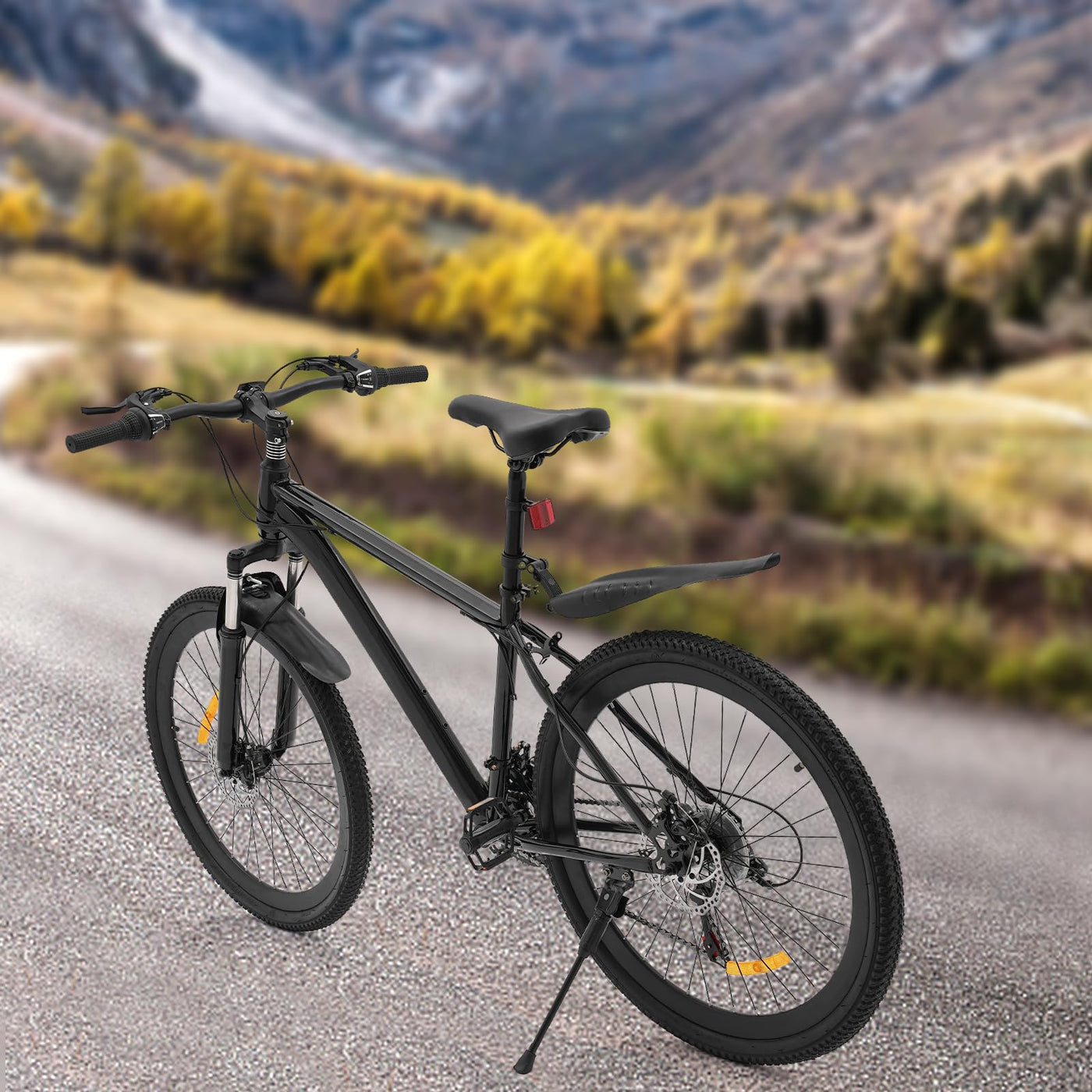 CLEADONG 26 Zoll Mountainbike 21gang Mountain Fahrrad Zusammenklappbar, Fahrrad Höhenverstellbar mit Scheibenbremsen Vorne und Hinten, Unisex Bike für Herren Damen, Schwarz