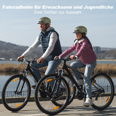 Shinmax Fahrradhelm Herren Damen, Helm Fahrrad mit USB Licht 5 Modi Fahrradhelm mit Visier, Mountainbike Helm Rennradhelm Erwachsen für Scooter Urban Pendler Green M