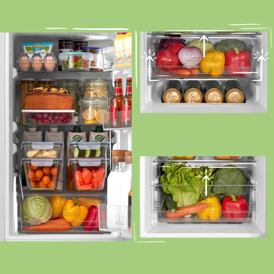 Comfee RCB169WH2(E) Kühl-/Gefrierkombination/150 cm Höhe/Low Frost/Einstellbare Kühlschranktemperatur/LED-Licht/195 kWh/Jahr/115L Kühlteil/59L Gefrierteil/Weiß