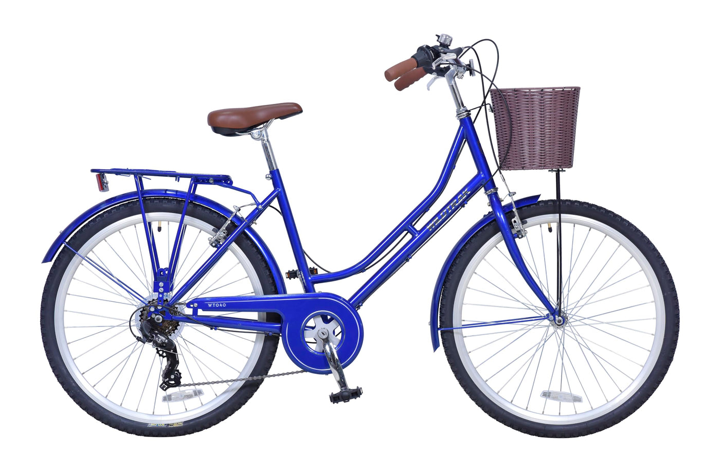 Wildtrak - Stahl-City-Bike, Erwachsene, 26 Zoll, 6-Gang, Shimano-Schaltung - Dunkelblau