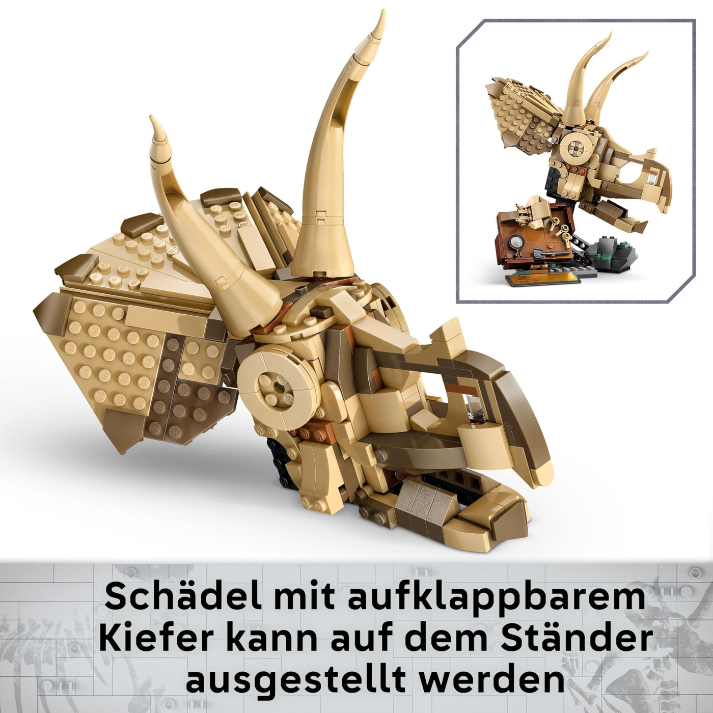 LEGO Jurassic World Dinosaurier-Fossilien: Triceratops-Schädel Modell, Dinosaurier Spielzeug für Jungen und Mädchen ab 9 Jahren, Geschenk für Kinder und Jurassic World Fans 76969