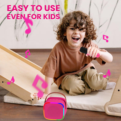 BONAOK Mikrofon Karaoke Maschine, Bluetooth Karaokemaschinen für Kinder Erwachsene, Tragbarer Karaoke-Player Mikrofon zum Aufladen, Kinder Elektronisches Spielzeug (Rosenrot)