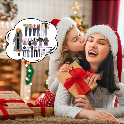 30 Kleidung Kompatibel mit Barbie Puppen, 1 Tausend Vogel Karo Mantel 2 Wintermäntel 4Oberteile 1Pullover 2 Röcke 3 Hosen 1 Hut 2 Brillen 4 Sneakers 10High Heels, für 11,5 Zoll Mädchen Puppen Zufällig