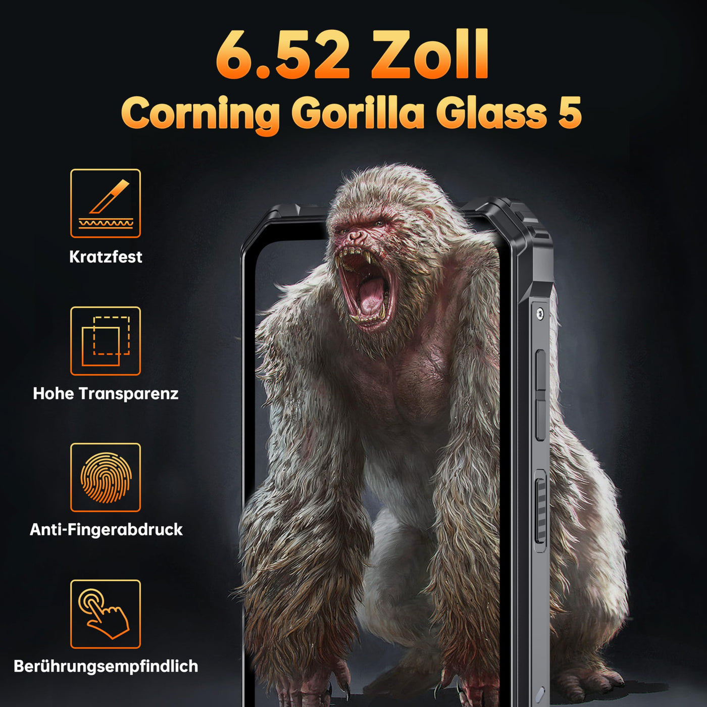 OUKITEL G1 Outdoor Handy Android 14-10600mAh 24GB+256GB Outdoor Smartphone Ohne Vertrag 6,52 Zoll 48MP+5MP Kamera baustellenhandy Dual SIM IP68/NFC/OTG/GPS/Face ID