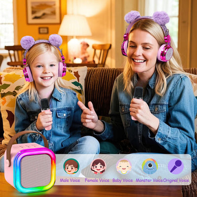 G.C Einhorn Geschenke für Mädchen 6-12 Jahre, Mini Karaoke Maschine mit LED Kindermikrofon, Trinkflasche Basteln, Verdrahtet Kopfhörer, Einhorn Spielzeug Weihnachten Geschenke Mädchen