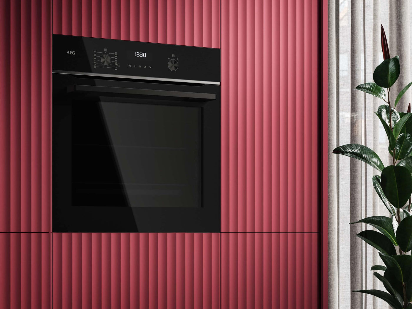 AEG Wifi Einbaubackofen – Serie 6 LED-Touchdisplay – Made in Germany – Pyrolyse Selbstreinigung – Kerntemperatursensor: Für Punktgenaues Garen – AirFry – 45 Automatikprogramme – Schwarz – TS6PB50WAB