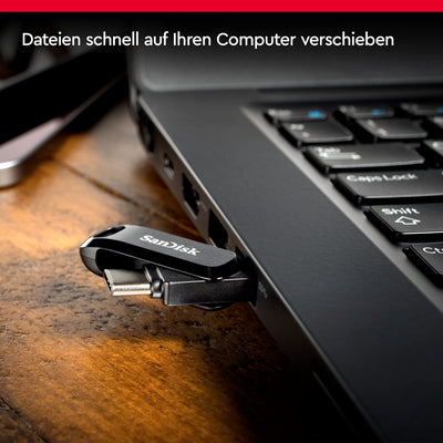 SanDisk Ultra Dual Drive Go USB Type-C 512 GB (Android Smartphone Speicher, USB Type-C-Anschluss, 400 MB/s Lesegeschwindigkeit, Nutzung als Schlüsselanhänger möglich)