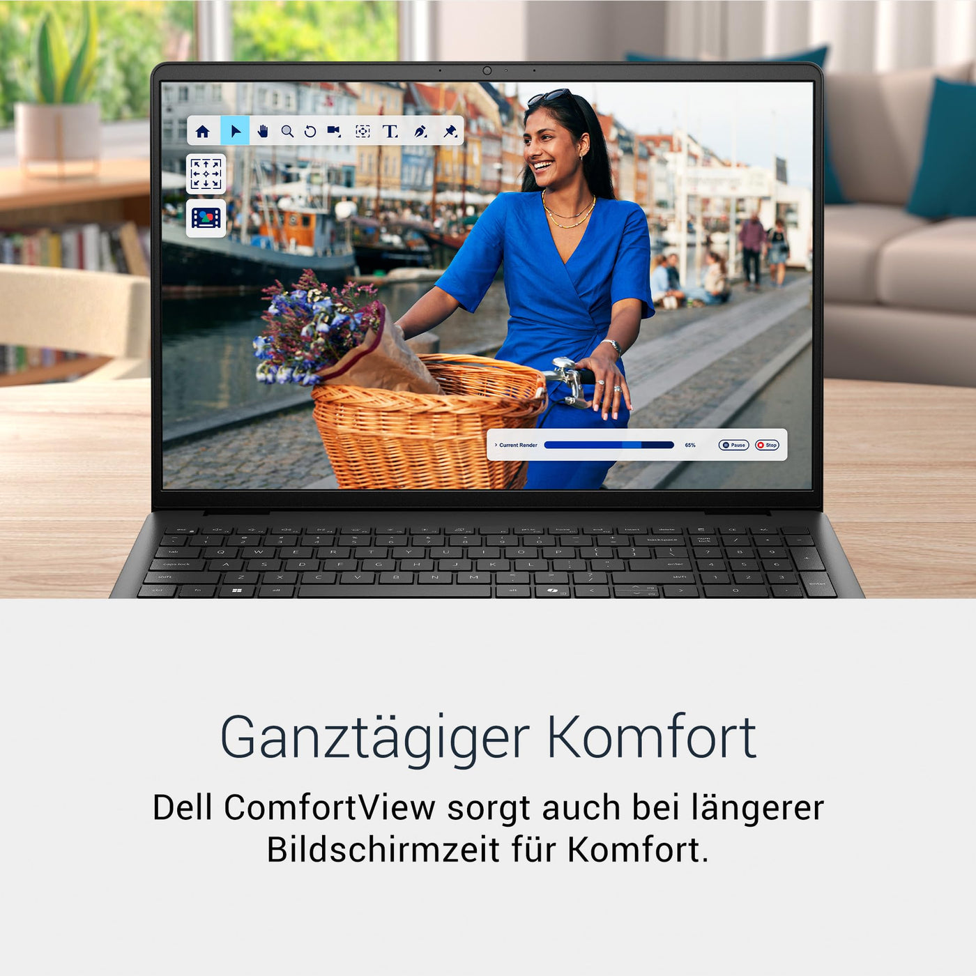 Dell 16 Laptop DC16250 – 16" FHD+ 16:10 (1920x1200), Intel Core 5 Series 1 Prozessor, Intel UHD Grafik, 16GB DDR5 RAM, 512GB SSD, Windows 11 Home, QWERTZ Tastatur, Fingerabdrucksensor – Schwarz