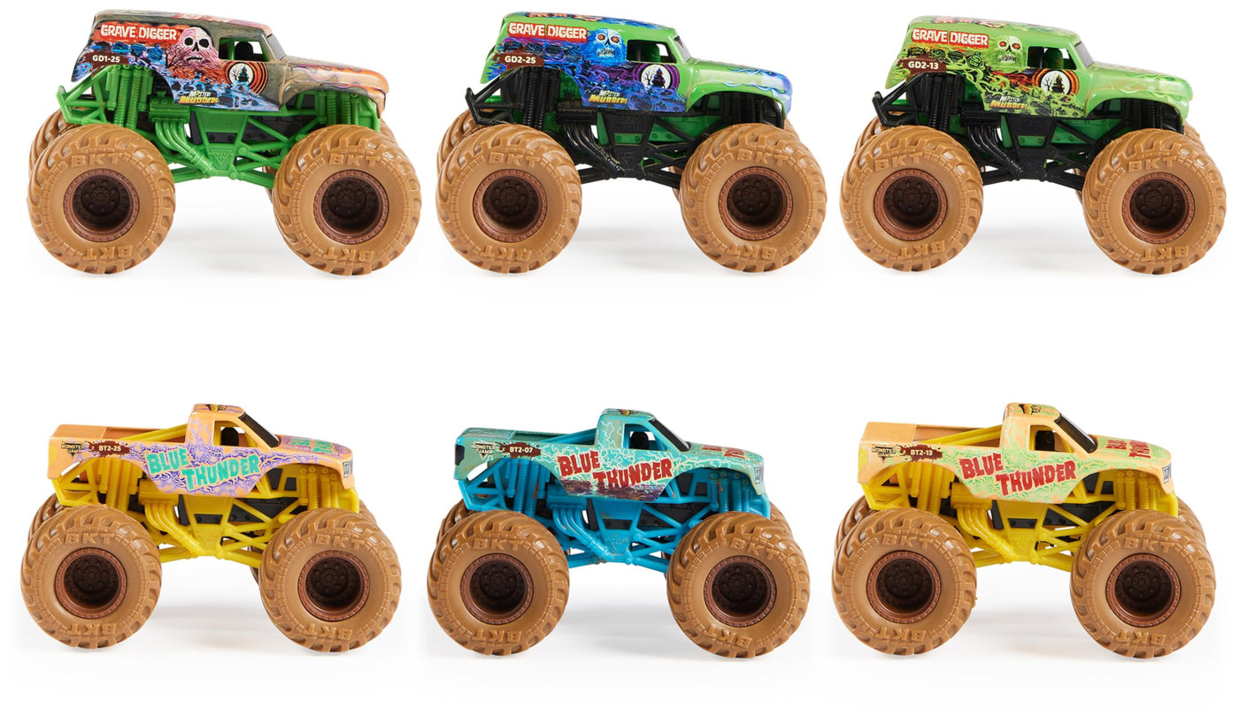 Monster Jam, Mystery Mudders, offizieller Monster Truck aus Druckguss im Maßstab 1:64, zum Waschen und Entdecken (Designs variieren)