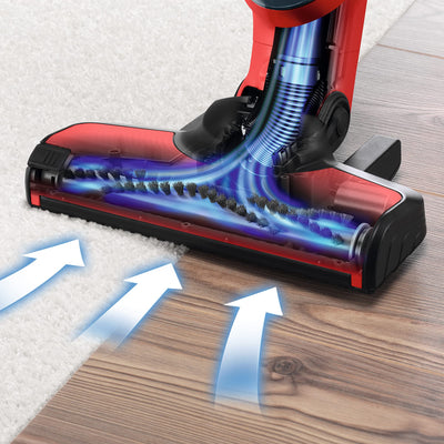 BOSCH BBH3ZOO28 Flexxo Zoo'o 2in1 Akku- und Multifunktions-Besensauger - 2 Geschwindigkeiten - 28 V - 55 Min. Laufzeit - Rot