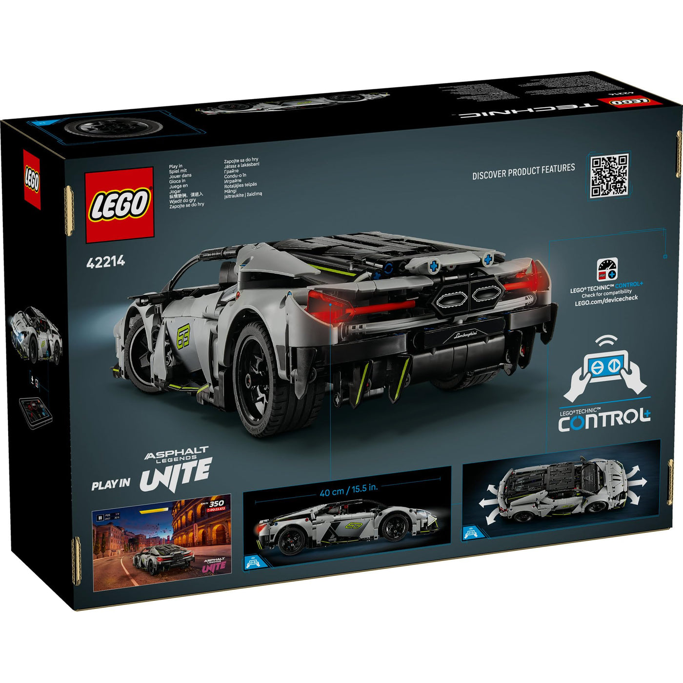 LEGO Technic Lamborghini Revuelto Supersportwagen Spielzeug – ferngesteuertes Automodell mit Lichtfunktionen, Lenkung und wiederaufladbarem Akku-Hub – Geschenk für Jungen ab 10 Jahren – 42214