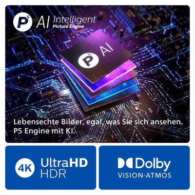 Philips Ambilight 65OLED809 4K OLED Smart TV - 65-Zoll Display mit P5 AI Perfect Picture, Ultra HD Google TV, Dolby Vision und Dolby Atmos Sound - Funktioniert mit Alexa und Google Sprachassistent