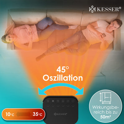 KESSER® - Heizlüfter mit Fernbedienung - 2000W Keramik Heizlüfter Heiztower 10-35°C energiesparend leise - Schnellheizer mit Oszillationsfunktion - 2 x Heizstufen - Timer - Heizung Heater