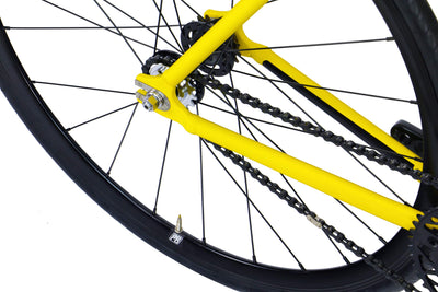 FabricBike Light PRO - Fixed Gear Fahrrad, Single Speed Fixie Starre Nabe, Aluminium Rahmen und Gabel, Räder 28", 6 Farben, 3 Größen, 8.45 kg (Größe M) (M-54cm, Light Pro Matte Yellow)