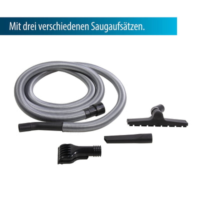 AquaForte Nass-/Trockensauger - 1400 w - Kunststoffbehälter - 35 l - 4 m Schlauch - Teich- und Poolreinigung, Schwarz