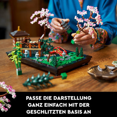 LEGO 10315 Icons Garten der Stille, botanical Zen-Garten-Set für Erwachsene mit Lotusblumen, anpassbare Schreibtisch-Dekoration, inspiriert von Japan, achtsames Geschenk für Frauen und Männer