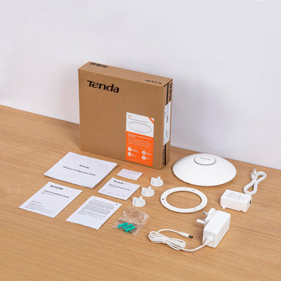 Tenda i27 AX3000 WiFi 6 Access Point PoE (802.11ax Dualband, 1x GB PoE LAN-Port, WPA3 Sicherheit, Mehrere SSIDs, Verwaltbar über APP oder Weboberfläche, 802.3at PoE+ Powered, inkl. Netzteil)