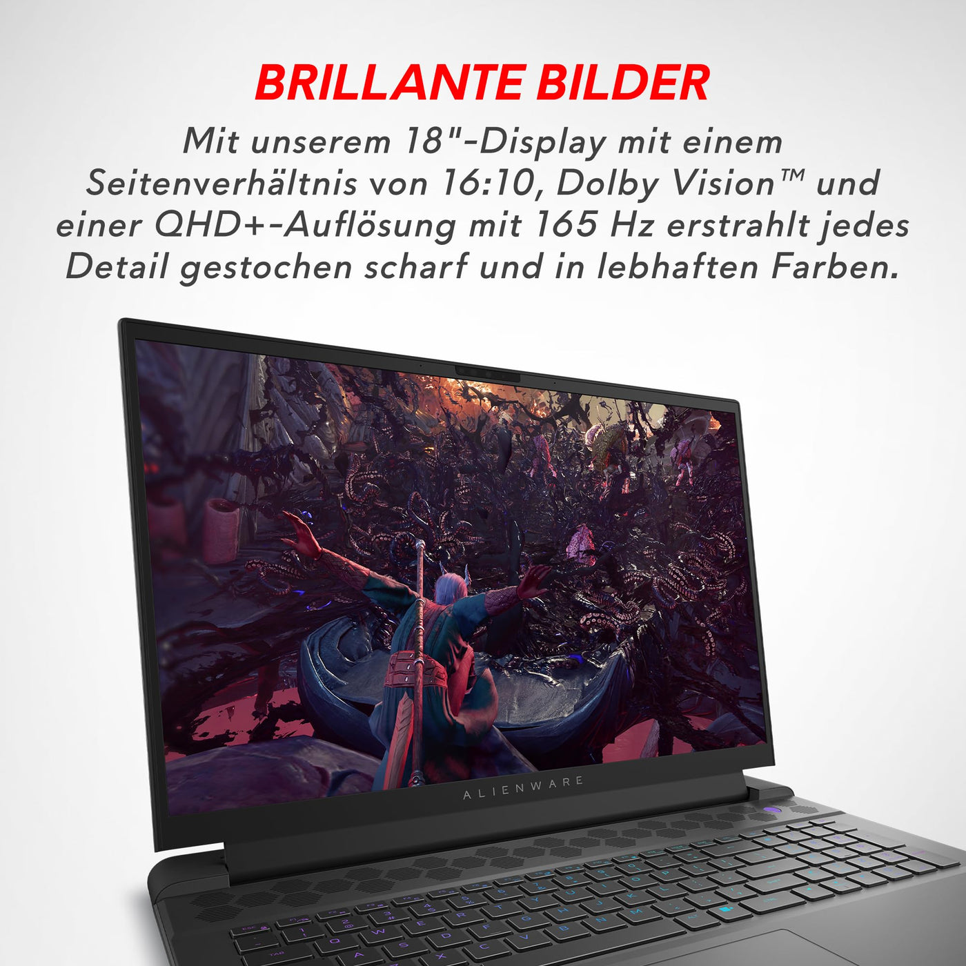 Alienware m18 R2 Gaming Laptop - 18" QHD+ 165Hz, Intel Core i9-14900HX, 32GB RAM, 1TB SSD, NVIDIA GeForce RTX 4070, Windows 11 Home, German Backlit Keyboard - Dark Metallic Moon