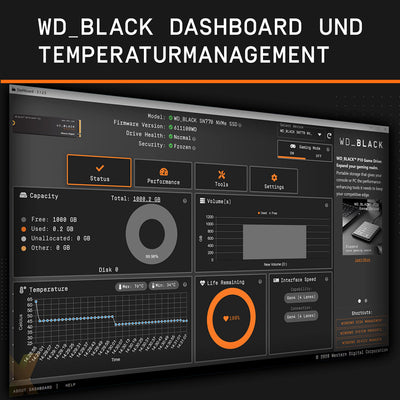 WD_BLACK SN770 NVMe SSD 2 TB (High-Performance, Gaming, PCIe Gen4, M.2 2280, Lesen 5.150 MB/s, Schreiben 4.850 MB/s) Schwarz