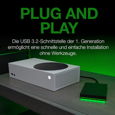 Seagate Game Drive Xbox 2TB tragbare externe Festplatte 2.5 Zoll, USB 3.0, Xbox One, X/S, Grau, STKX2000403
