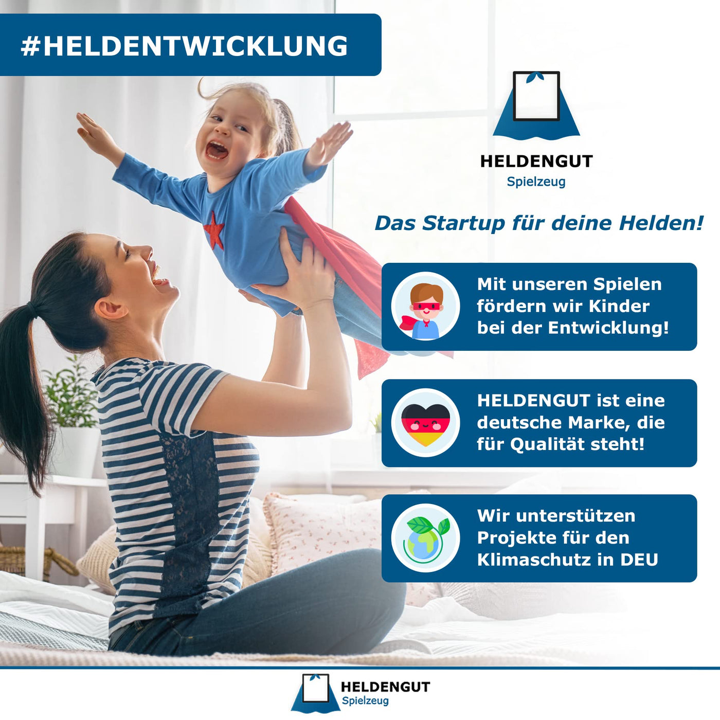 HELDENGUT® ‘Um-Die-Welt’ Klangbausteine für Babys - Baby Bausteine aus hochwertigem Bauklötze Holz - Pädagogisches Montessori Spielzeug Baby ab 1 Jahr für Mädchen & Junge
