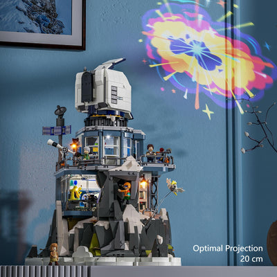 Lumibricks Alpine Sternwarte Modellbausatz mit Licht, Modular Building mit Sternenhimmel Projektor,2437Pcs, Geschenke für Astronomie-Enthusiasten,für Jugendliche und Erwachsene,L9091