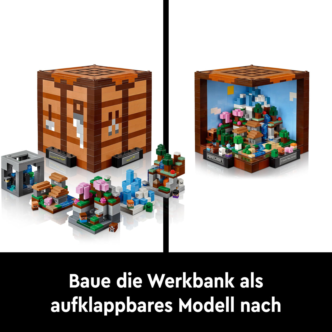 LEGO Minecraft Die Werkbank - Spielzeug zum Bauen für Erwachsene - Ausstellungsmodell mit 8 Figuren, darunter Steve, Alex und Mobs - DIY Deko fürs Wohnzimmer - Minecraft Geschenk für Erwachsene- 21265