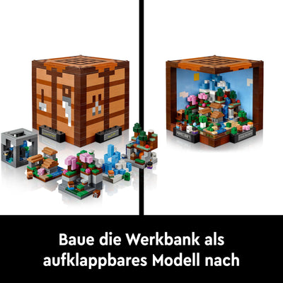 LEGO Minecraft Die Werkbank - Spielzeug zum Bauen für Erwachsene - Ausstellungsmodell mit 8 Figuren, darunter Steve, Alex und Mobs - DIY Deko fürs Wohnzimmer - Minecraft Geschenk für Erwachsene- 21265