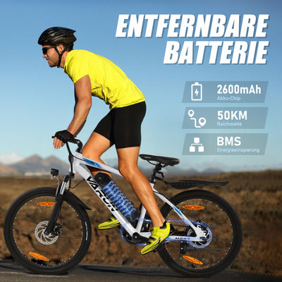 VARUN Elektrofahrrad 24 Zoll, Herren und Damen E-Bike mit 36V 7.8Ah herausnehmbarem Li-Ion Akku mit 250W Motor, Aluminiumlegierung Elektrofahrrad für Outdoor Touren 70KM