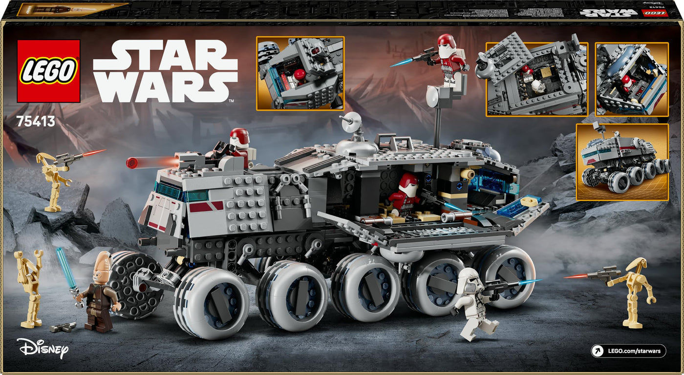 LEGO Star Wars: The Clone Wars Republikanischer Juggernaut - Spielzeug mit Transportfahrzeug - Bauset mit Lichtschwert - Kreatives Spielzeug für Kinder und Erwachsene Fans - 75413
