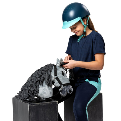 SKIPPI Hobby Horse Graues, Steckenpferd mit Halfter und Zügeln im Set, Hobby Horsing Pferd A3