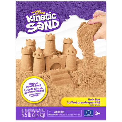 Kinetic Sand 2,5 kg - original magischer kinetischer Sand aus Schweden, naturbraun, bekannt aus Kindergärten, ideal für kreatives Indoor-Sandspiel, für Kinder ab 3 Jahren