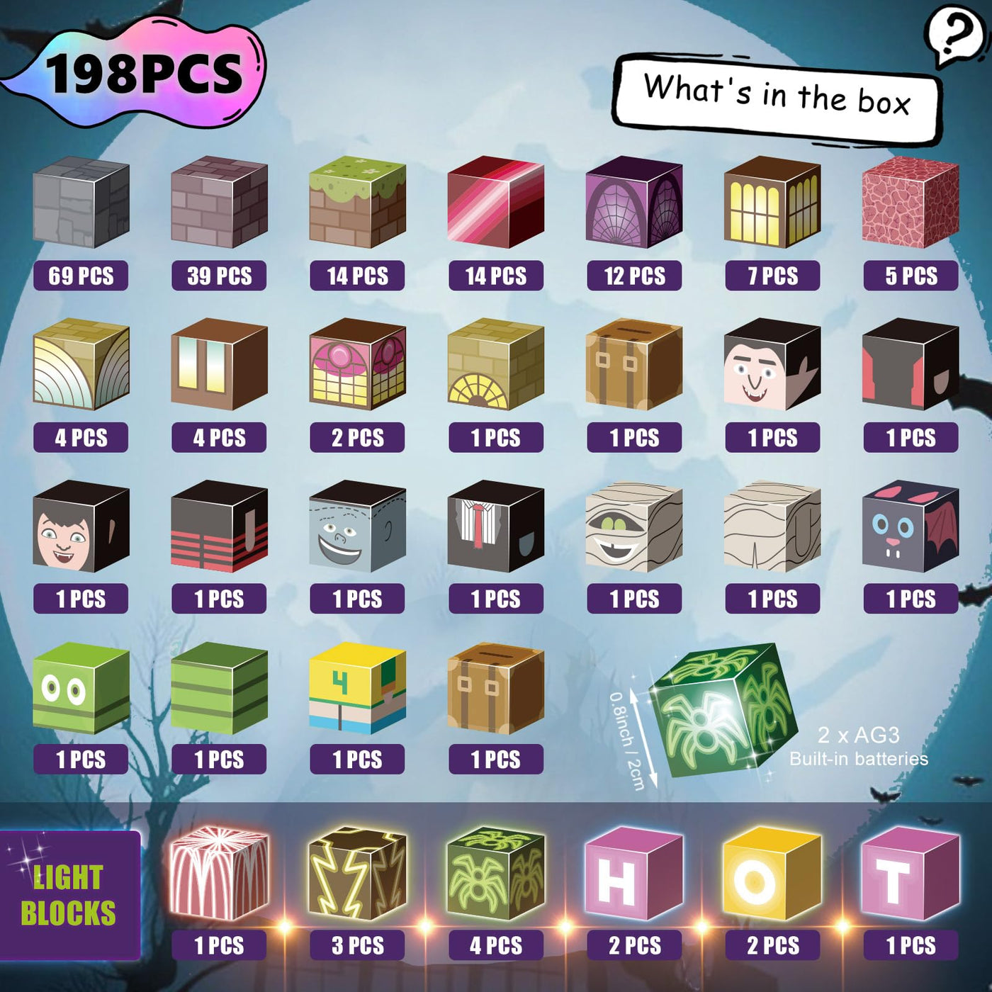 Magnetische Bausteine 198 Stück - Leuchtende Magnetblöcke mit Farbwechsel, Kreatives STEM Montessori Spielzeug & Sensorik-Set,Lernspielzeug ab 5 Jahre für Kinder,Geschenk für Jungen und Mädchen