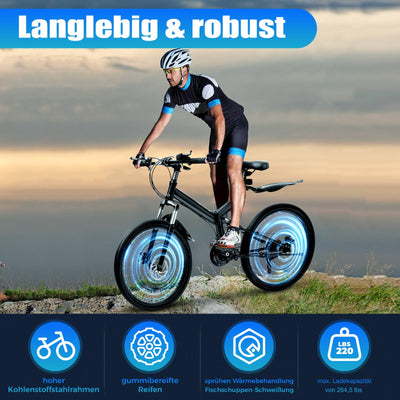 Charocean Mountainbike 26 Zoll Fahrrad Herren Fahrräder 21 Gang-Schaltung Mountain Bike Vollfederung Klapprad mit Scheibenbremse, Fahrrad für Jungen Herren und Damen