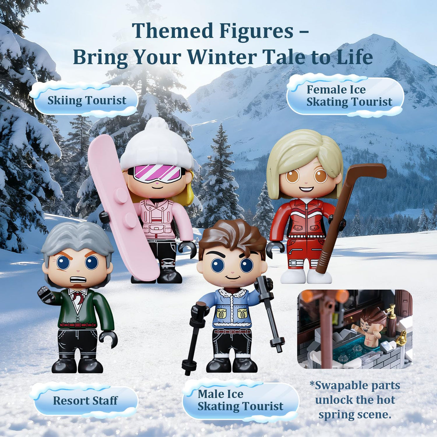 PANTASY Summit Cabin Bauset für Erwachsene, detailreiche Berghütte mit Holzoptik & Winterelementen, kreatives Architektur-Bauspielzeug für Fans von Landschaftsmodellen & entspannter Konstruktion