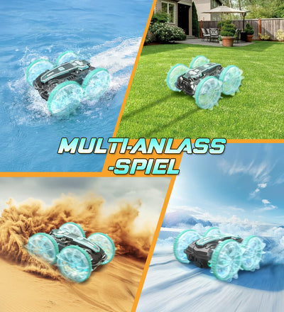 Amphibienfahrzeug Ferngesteuertes Auto 3+ Jahre,RC Auto Car Spielzeug ab 3 4 5 6 7 8 9 Jahre Jungen Weihnachten Geschenk Junge 3+ Jahre Outdoor Spiele für Kinder Strand Wasserspielzeug