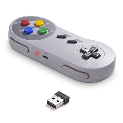 miadore Wireless USB Controller für SNES Emulator, 2 Pack 2.4G USB Gamepad Joystick SNES Game Controller für Windows PC Mac und Retropie